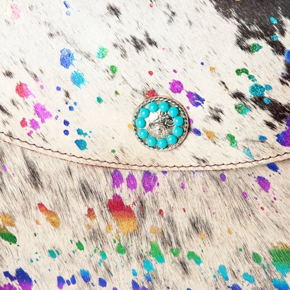 American Darling Envelope Hair-On Genuine Western Leather Women Bag - Picture 4 of 6